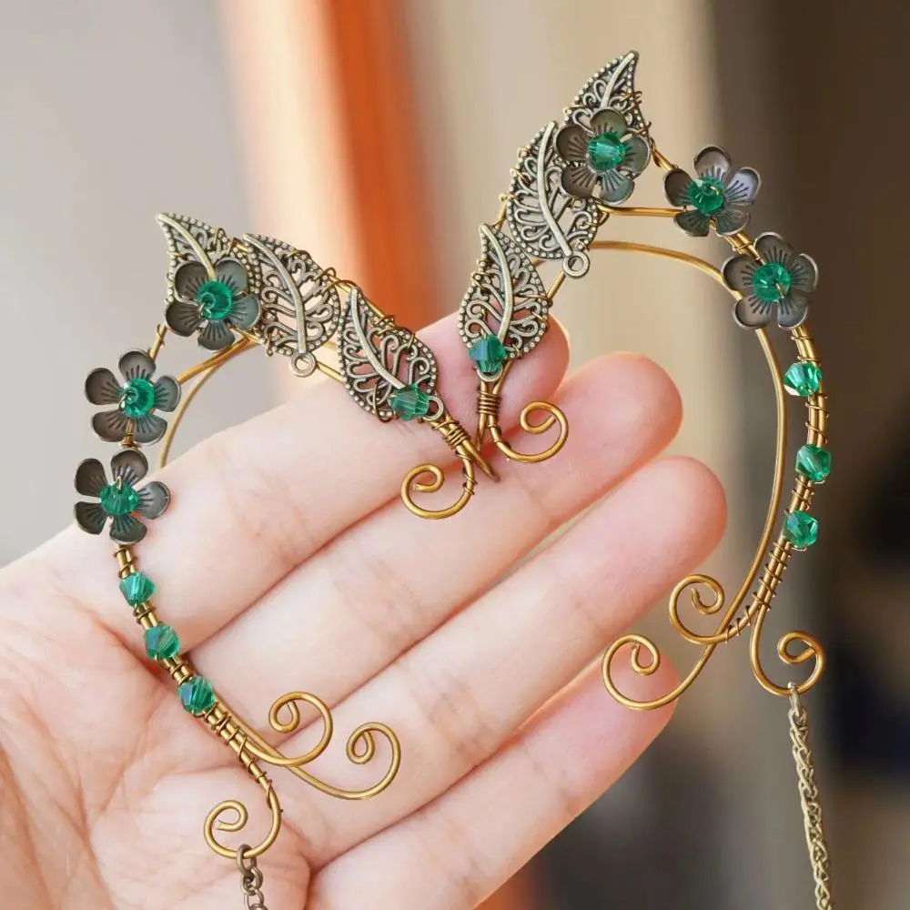 Vintage Forest Elf  Cuff | Viral Cottagecore Mushroom & Crystal  Wrap Magnetic Stainless Steel Stud Earrings Set screw back fake gauges heart lizard rook