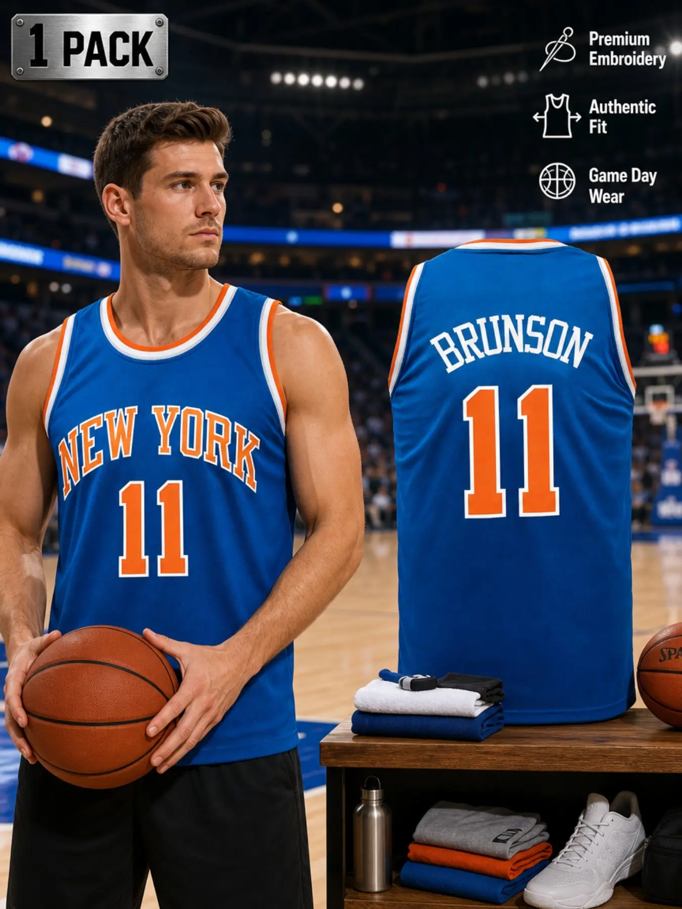 Men's #11 New York City Basketball Training Jersey Premium Embroidered Breathable Mesh Tank Top Moisture Wicking Sleeveless Shirt Lightweight Athletic Sportswear for Workout Gym Summer Game Day Casual Streetwear Retro Fan Apparel