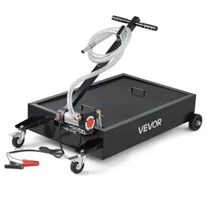 VEVOR Low Profile Oil Drain Pan, 15 Gallon Capacity, Rolling Oil Drain Pan with Electric Pump & 7.2 ft Hose, Leak-proof & Corrosion-resistant, Fit for Cars, SUVs, Trucks, Motorcycles, ATVs, Metal