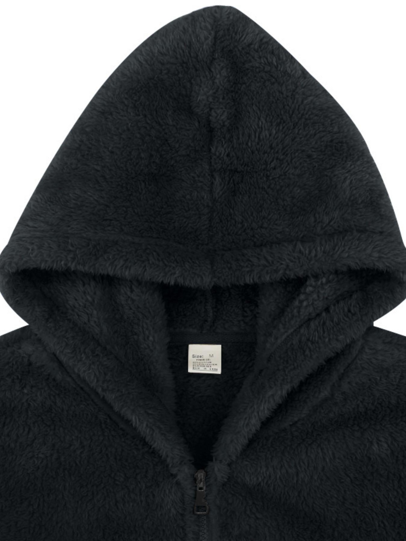 Men's Windproof Thermal Jacket, Loose-Fit Hooded Casual Outerwear, Dual-Sided Velvet Warm Coat for Fall & Winter Seasons