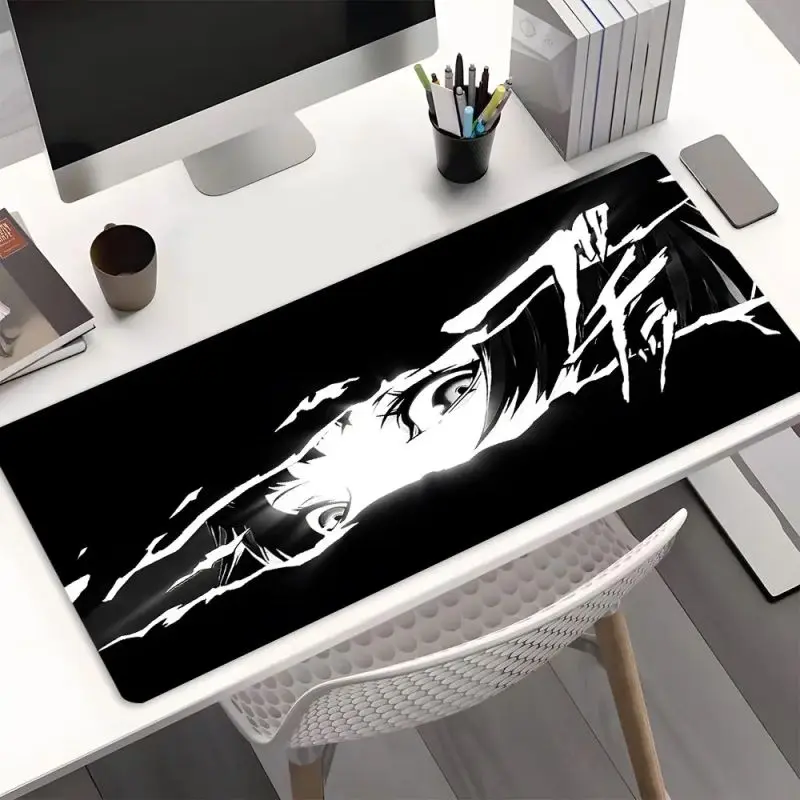 Shredded Effect Manga Theme Gaming Mousepad - High Detail Anime Face Madara Uchiha Graphic Prints, Non-Slip Large Mat, Aesthetic Desk Decor for Office Desk, Adults' Back-to-School Home Decor Accessory Gift