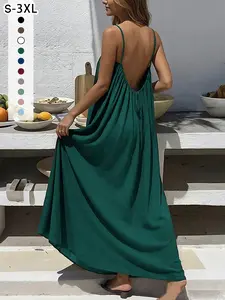 New Women's Backless Strap Dress, Loose Fit Homewear, Sexy Sleepwear, Beach Cover-Up, Multiple Colors & Sizes Available