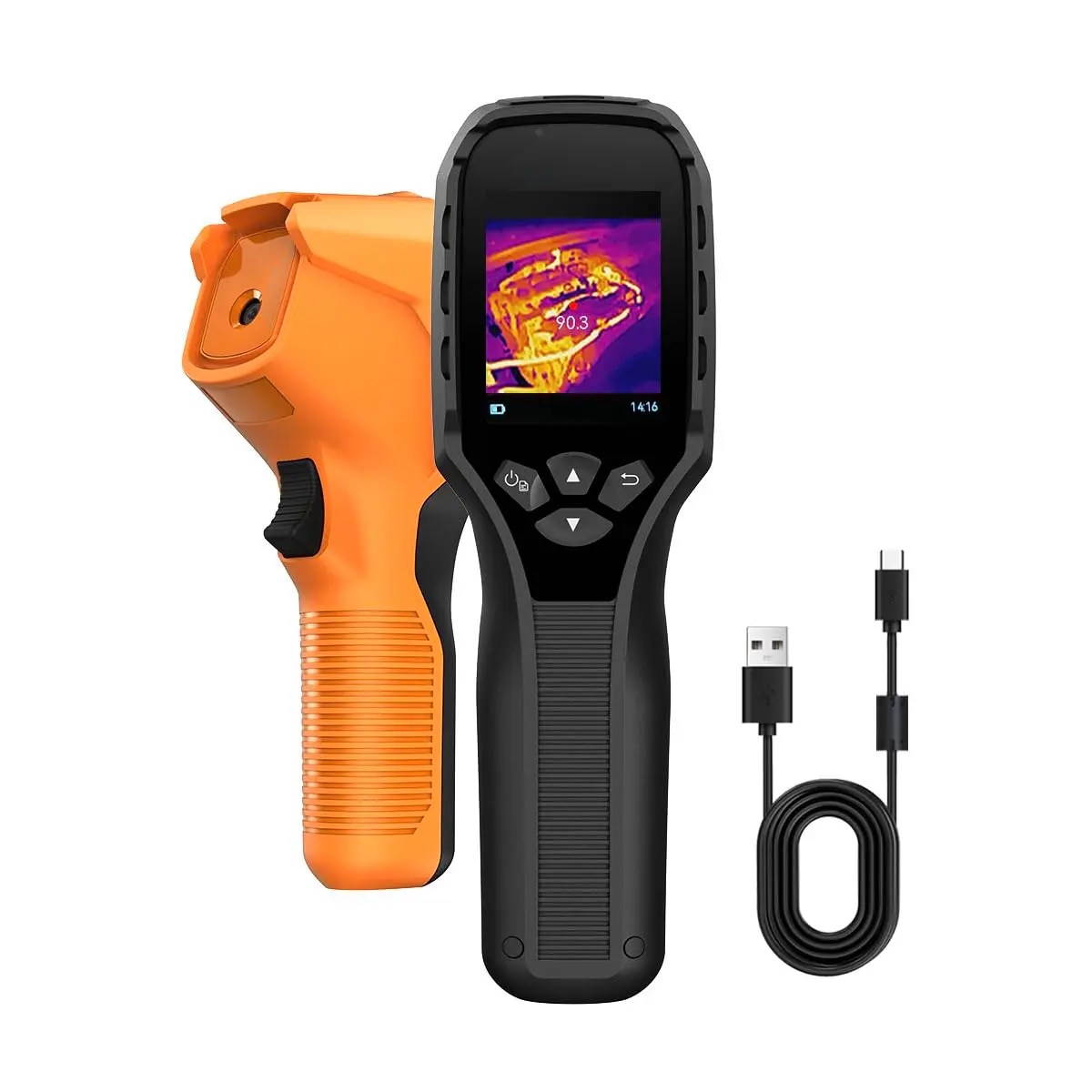 Thermal Imaging Camera with Edge Enhancement,Infrared Camera with Thermometer Mode, -4 ° F to 1202 ° F Range, 25Hz Image Frequency, 14H Runtime, 240g Compact Design