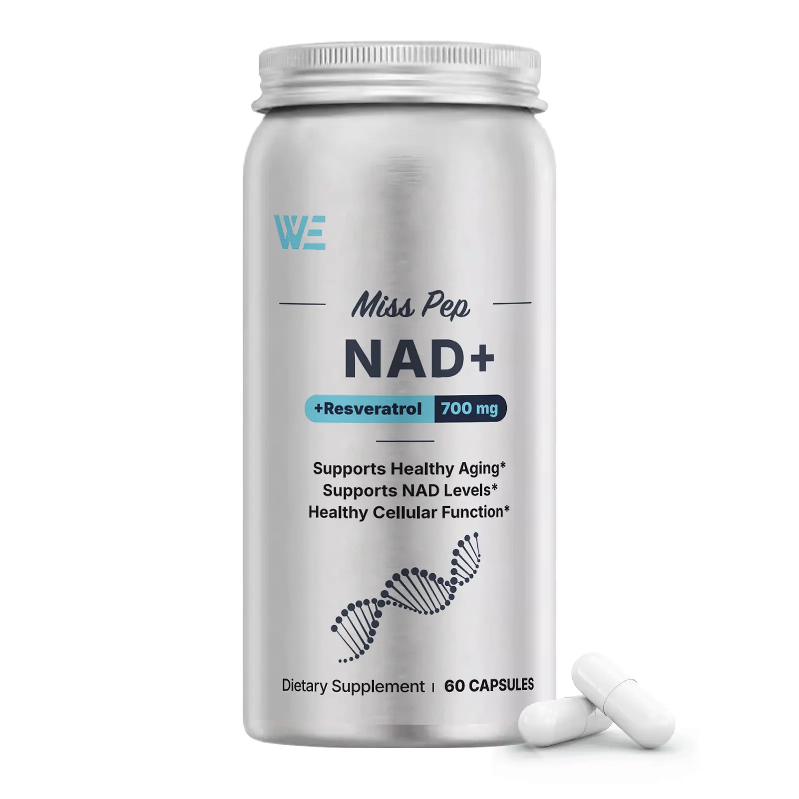 Misspep Premium 3-IN-1 Dietary Healthcare Vitamin Supplement with 99.5% Purity Active NAD+ Ingredients, 60 Capsules,   nad advanced supplement