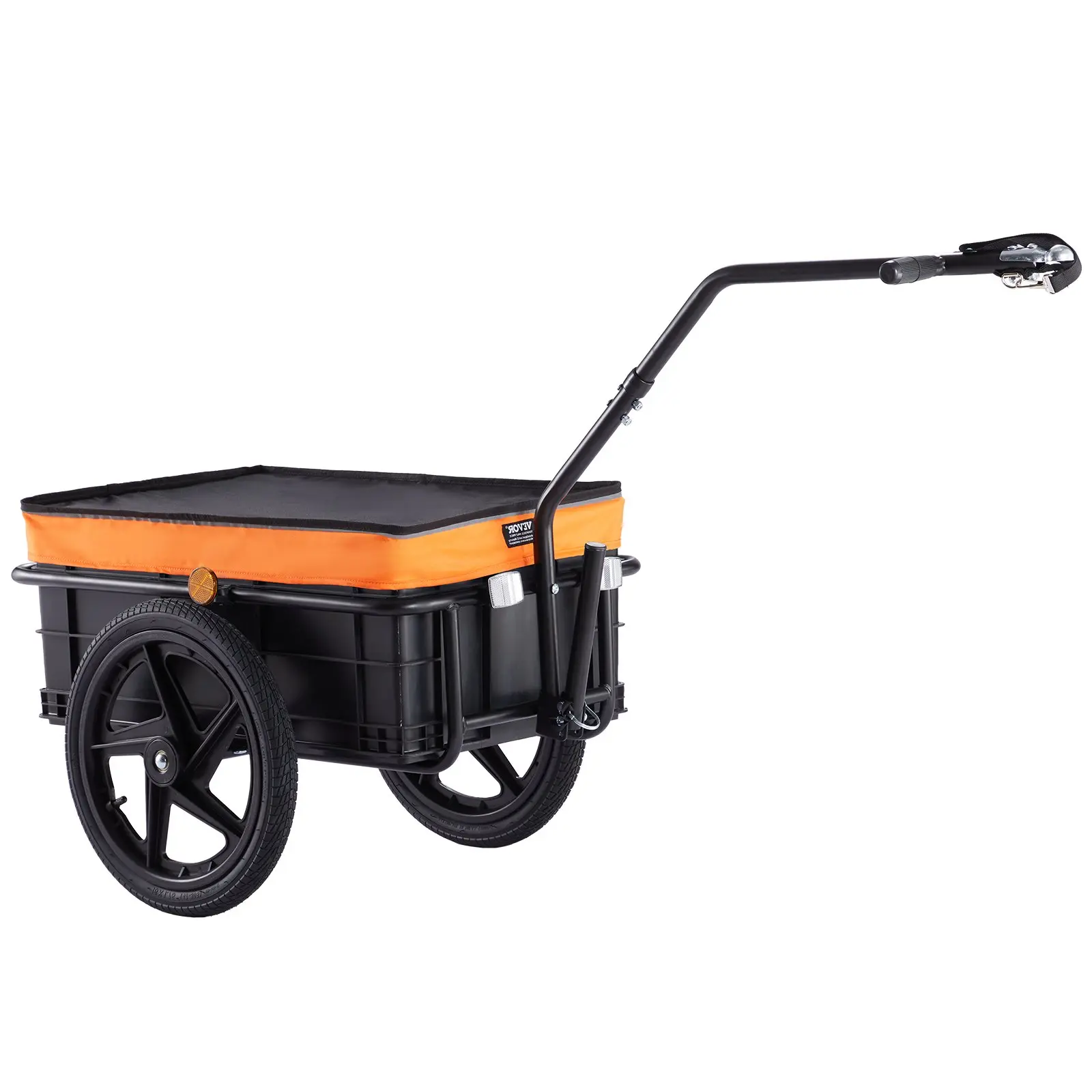 VEVOR Carbon Steel Bike Cargo Trailer, 88lb Load Capacity, Heavy-Duty Bicycle Wagon Cart with Foldable Frame, Quick Release Universal Hitch, Waterproof Cover, 16" Wheels, Safe Reflectors, Fits 24"-28" Bike Wheels, Bike Trailers