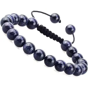 Natural Healing Power Gemstone Crystal Unisex Adjustable Macrame Bracelets