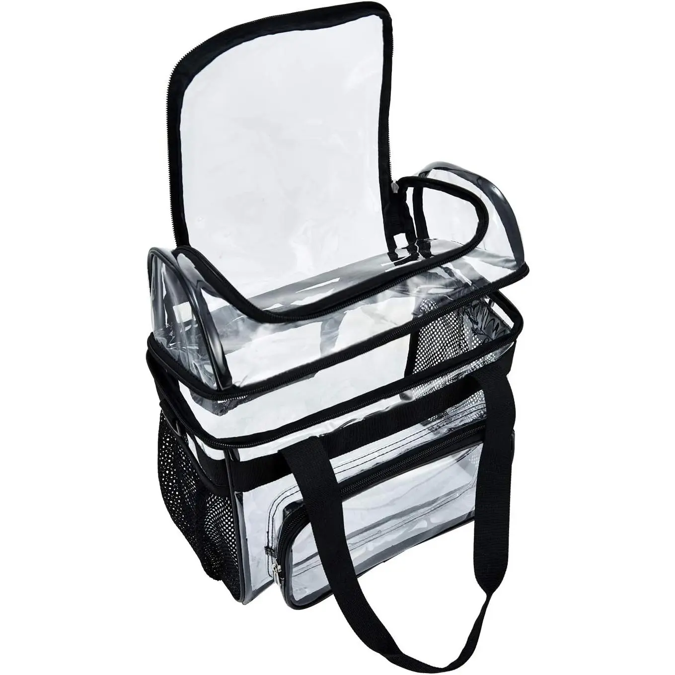 Transparent Lunch Bag Heavy Duty Tote Bag - Double Layer Bag, Suitable for Work, Concerts, Prison Officers, Stadiums, Women, 12x6x 12inch