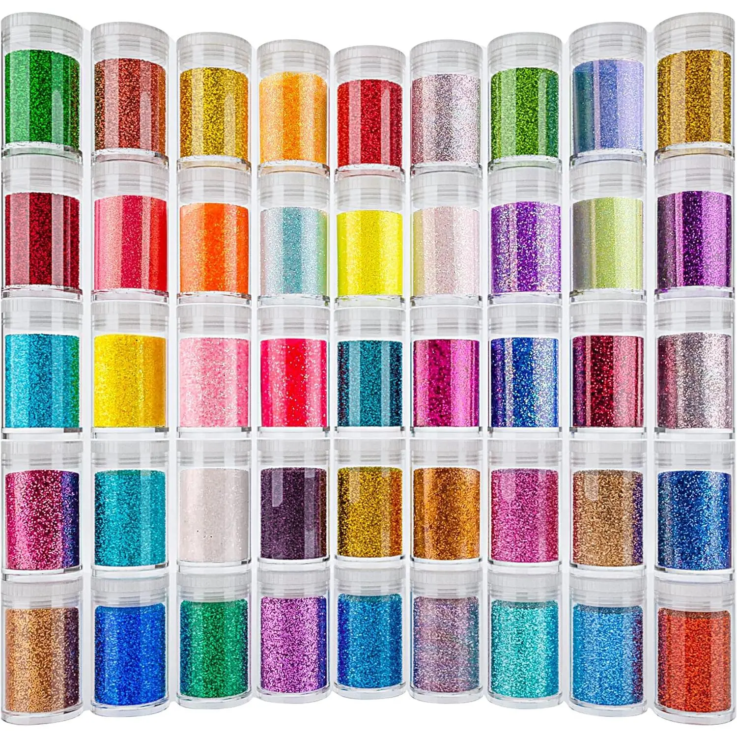 Ultra Fine Glitter 45 Colors Set, Holographic Glitter Powder for Tumblers, Arts and Craft Glitter, Iridescent Glitter for Epoxy Resin, Cosmetic Glitter for Body Nail Face Hair Eyeshadow Makeup springtok