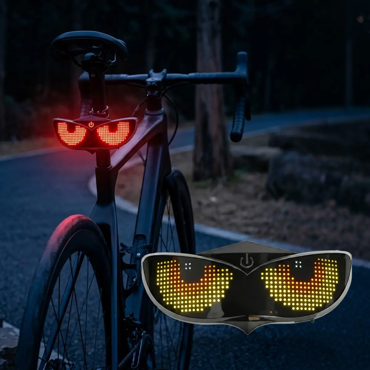 LED Helmet Light, Self-Assembly Dynamic Display, USB Rechargeable Safety Warning Lamp for Night Riding, Motorcycle and Bicycle Commute, Bike Lights for Night Riding