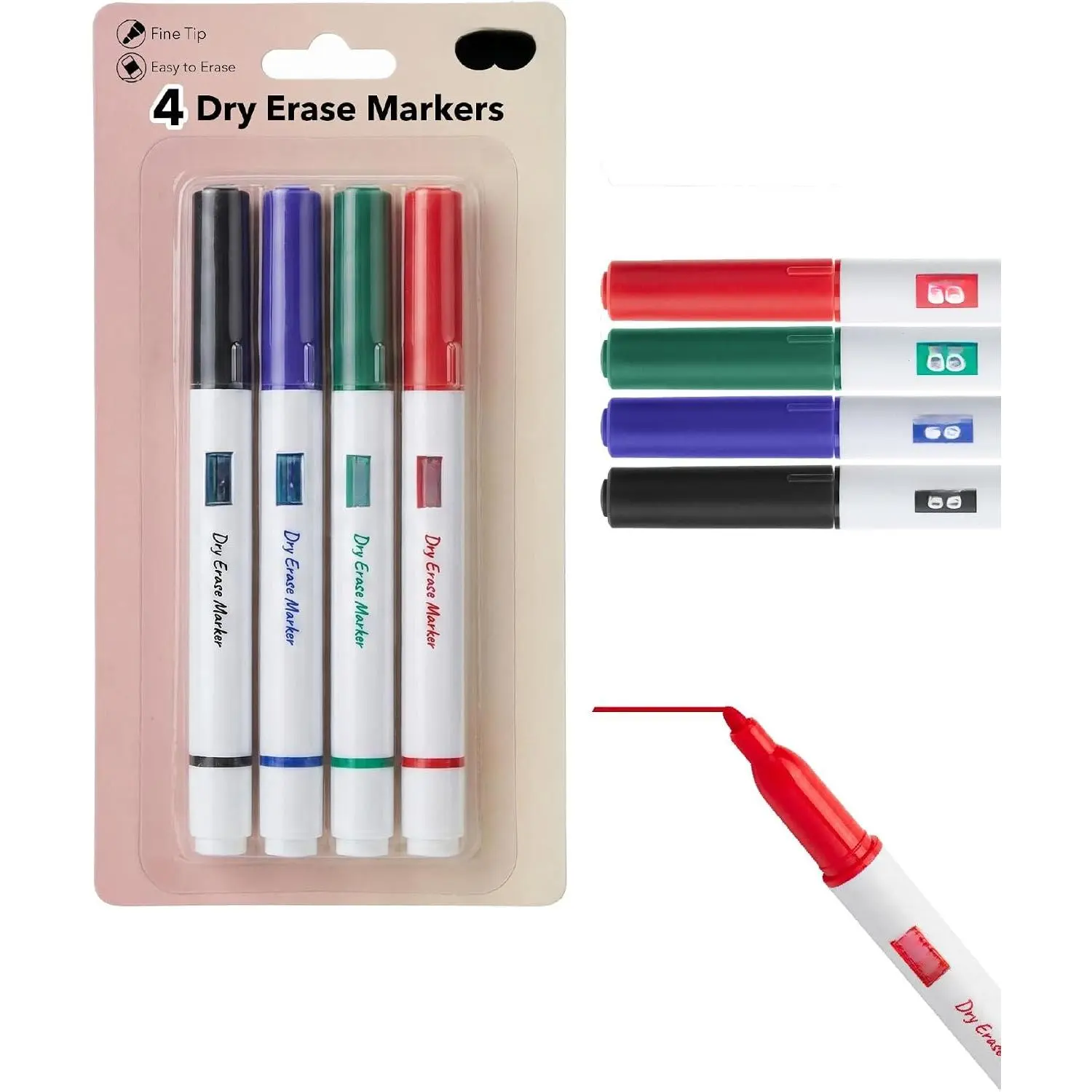 - Dry Erase Markers, 4 Pack,  Colors, Fine Tip | Dry Erase Whiteboard Markers for Writing  Whiteboards, Weekly Planner, Glass, School, Office,