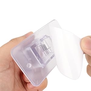 2PCS No Drill Curtain Brackets, Self-Adhesive Rods, Adjustable Curtain Hooks for Rods Under 1.57 Inch (Transparent)