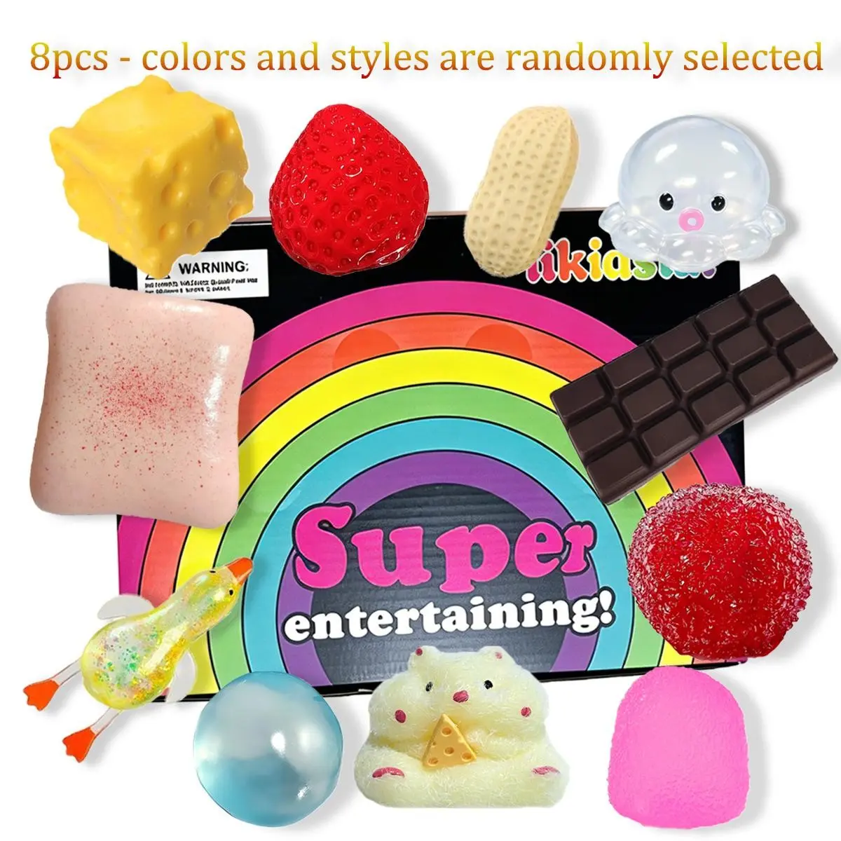 8pcs/set Mystery Squishy Box, Blind Box Malt Sugar Stress Relief Toy, Sensory Set, Creative Slow Return Squishy, Party Gift, Various Styles