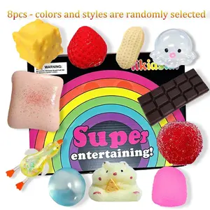 8pcs/set Mystery Squishy Box, Blind Box Malt Sugar Stress Relief Toy, Sensory Set, Creative Slow Return Squishy, Party Gift, Various Styles