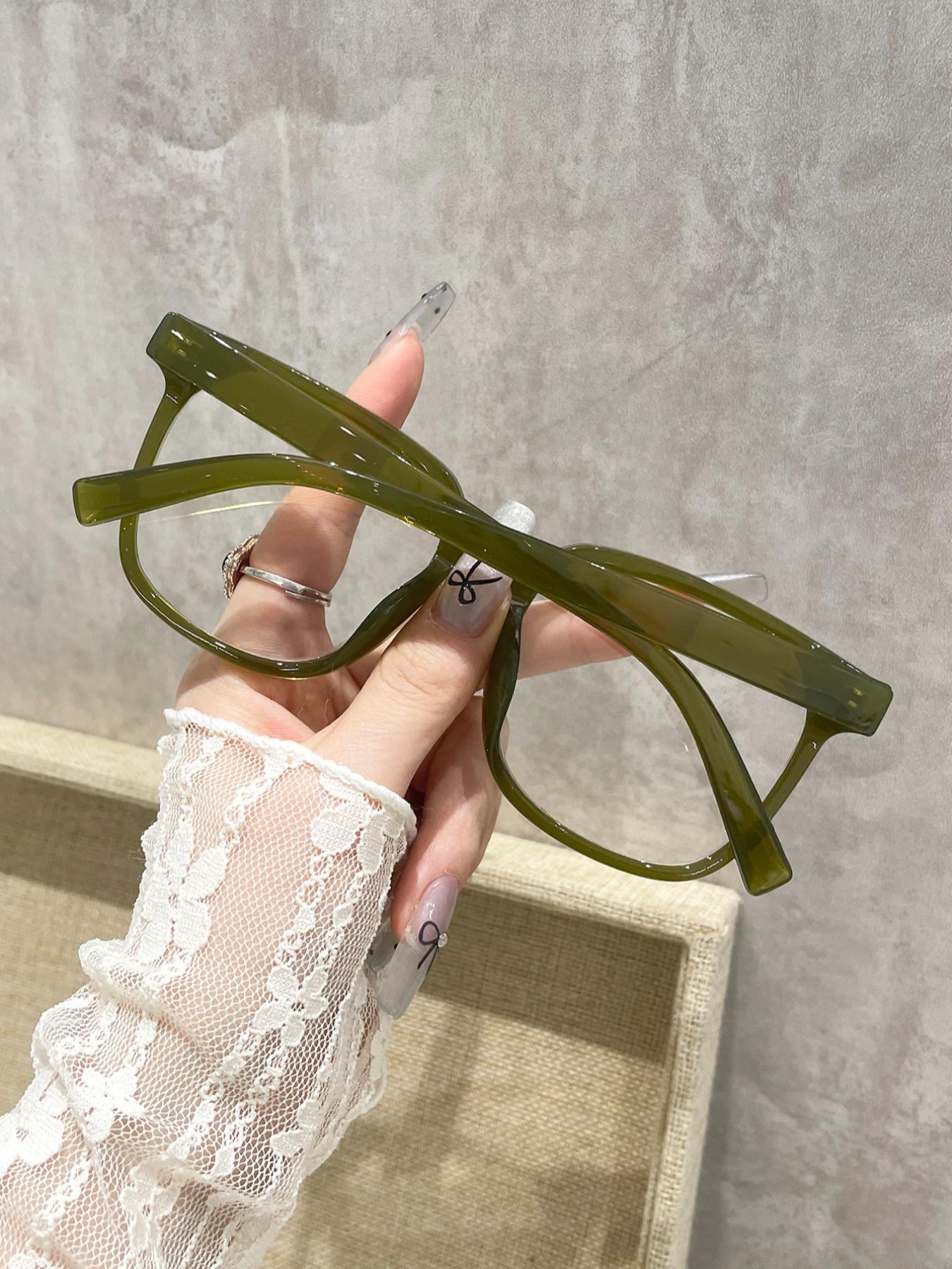 Women's Fashionable Square Frame Eyeglasses, Casual Trendy Anti-blue Light Eyeglasses for Everyday Use, Fashion Accessories for Outdoor Activities, Stylish Square Frames Eyeglasses