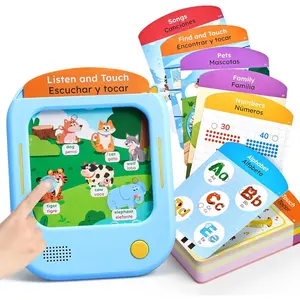 Bilingual Kids Learning Tablet, 106 Pages Spanish & English Talking Cards with 20 Interactive Games, Montessori Toy for Alphabet, Words, Numbers, Colors & Songs, Learning Gifts for Toddler 2-6fidget toys