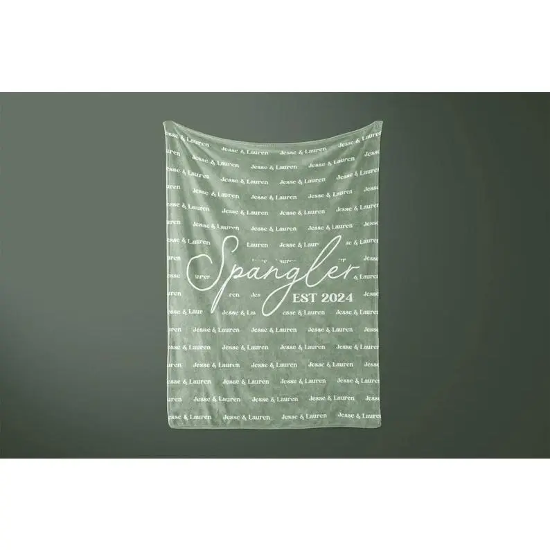 Last Name Blanket, Personalized Wedding Blanket, Wedding Gift for Newlyweds, Married Name Blanket, Soft Blanket for New Home, Personalized