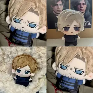 New 10cm Leon Scott Kennedy Plush Dolls Pendant Holiday Gifts Mini Resident Kennedy Printed Stuffed Backpack Toys Fans Collect