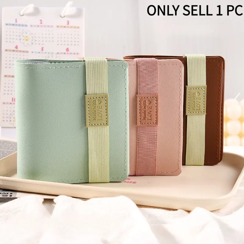 Cute Korean-style PU leather loose-leaf storage photo album, single-pocket photo album, portable idol trading card collection folder