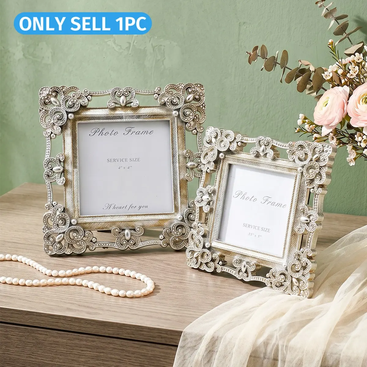 European Baroque Hollow Out Scroll Relief Frame, Resin Picture Frame, Desktop Wall Mount, Decorative Photo Background, Picture Frames For Desk