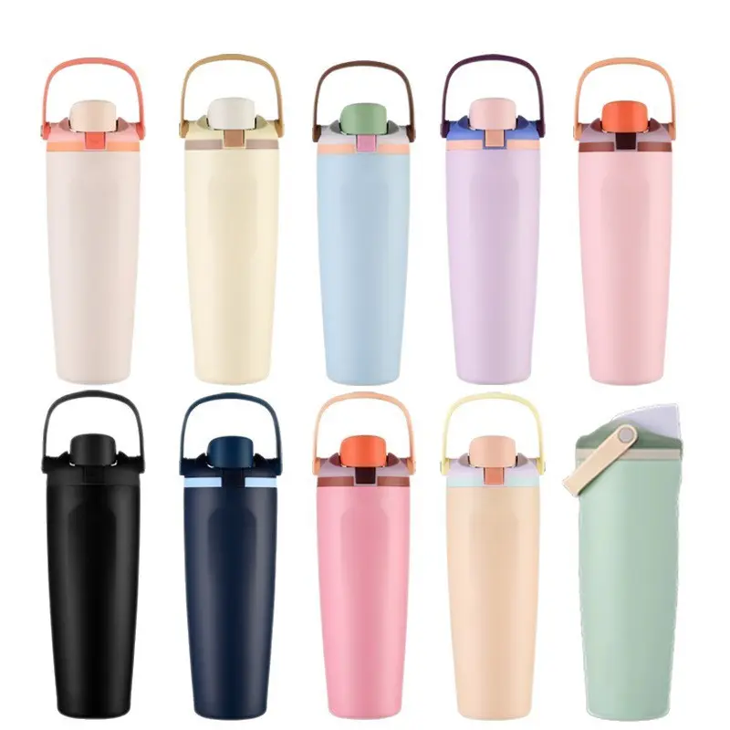 40oz Vacuum Insulated Thermal Tumbler, Flip Lid Coffee Cup, Keeps Drinks Hot Cold, Leakproof Travel Flask, Stylish Colors, Ideal Gift birthday holiday water bottle workout