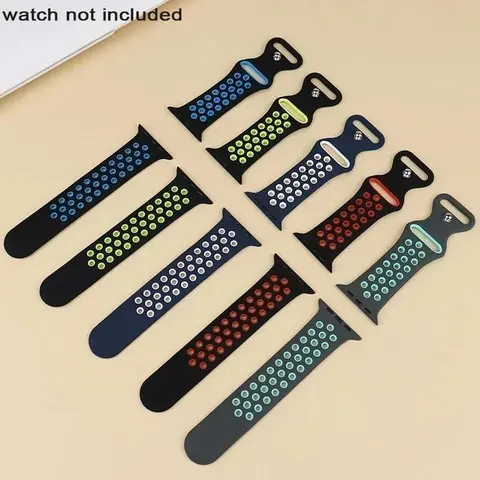 Breathable Hole Sports Silicone Watch Band, Soft Watch Band for Apple Watch Band 44mm 49mm 45mm 40mm 41mm 38mm 42mm 46mm, iWatch Series 8 SE 7 6 5 9 10 Ultra, Wearable, Smartwatch Accessories, Smart Watch Straps, Smart Watch Accessories (Band Only)