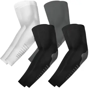 Mesh Panel Compression Cooling Arm Sleeves,4 Pairs,UPF50+ UV Block & Breathable Sweat Wicking Fabric,Unisex Stretch Sun Arm Guards For Golf Cycling Driving Fishing,Sports Tattoo Concealing Sun Protection Sleeves For Daily Outdoor Athletic Training