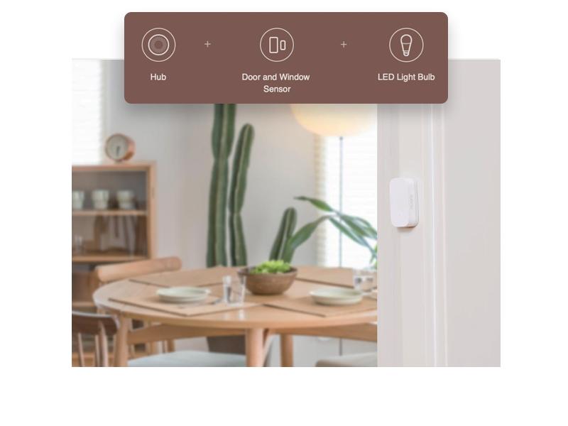 Zigbee Door and Window Sensor 3 Pack, Mini Contact Sensor, Home Automation, Requires Hub, Zigbee Connection, Kid Safety, Compatible with HomeKit, Alexa, Works with IFTTT