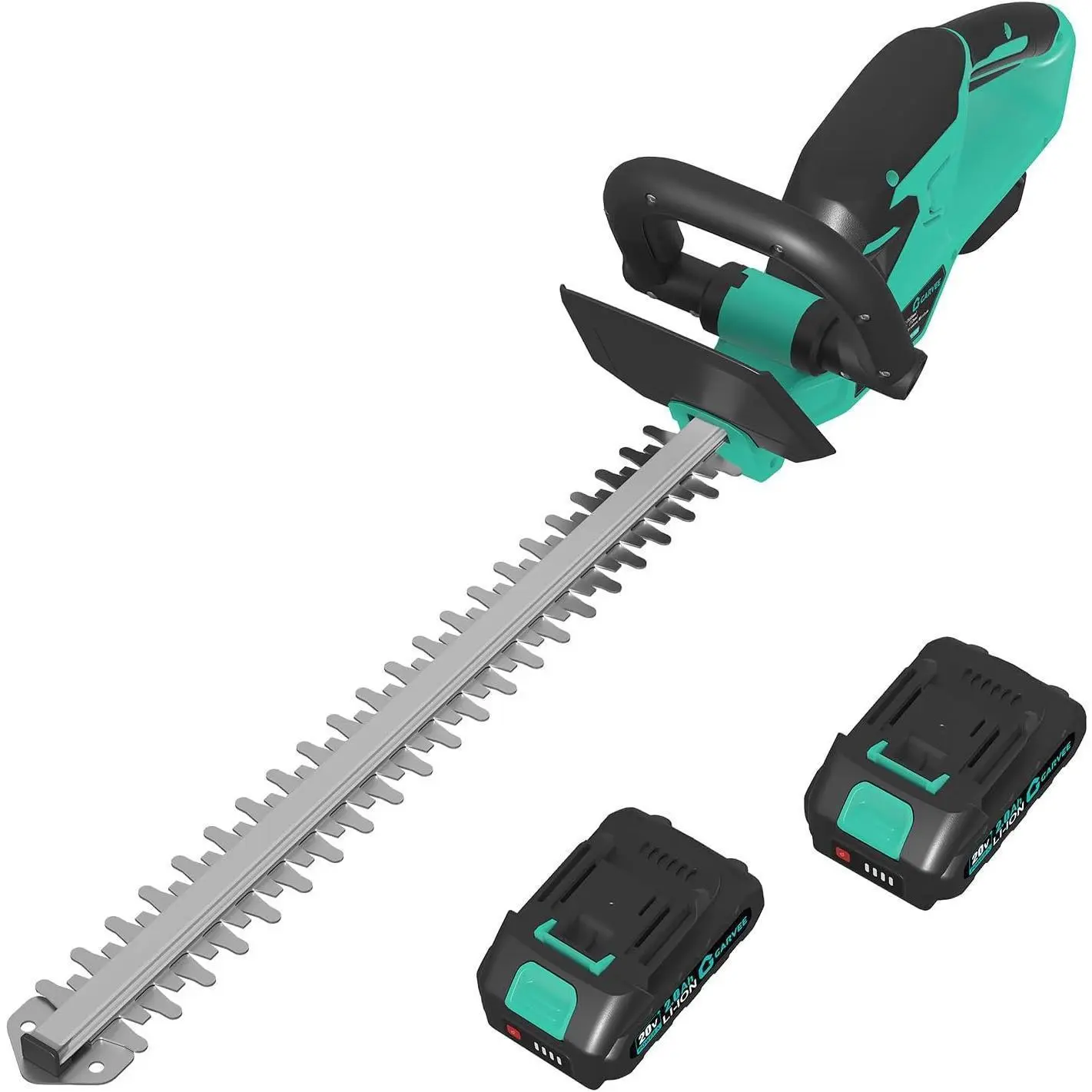 Cordless Hedge Trimmer (22.4 in) - Electric Handheld Bush Clipper for Soft Branches, Brushless Motor, 22-inch Dual-Action Blades, 3000RPM, 2/3 in Blade Gap, 2 x 2.0Ah Batteries & Charger, 10 Lbs Complete Package, Hedge Trimmers Cordless with Battery, 1 Us
