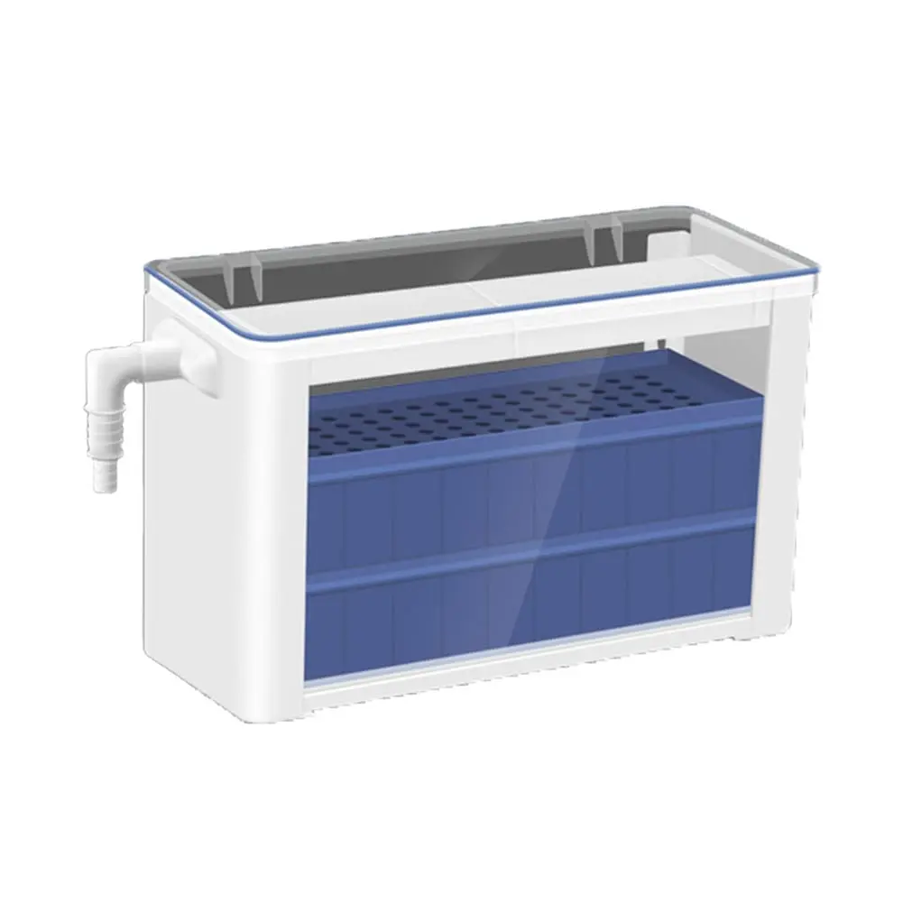 3-in-1 Aquarium Air Pump Filter Box – Upper Mount Low Water Level Circulation & Purification – Large Filter Box for Turtle & Fish Tanks