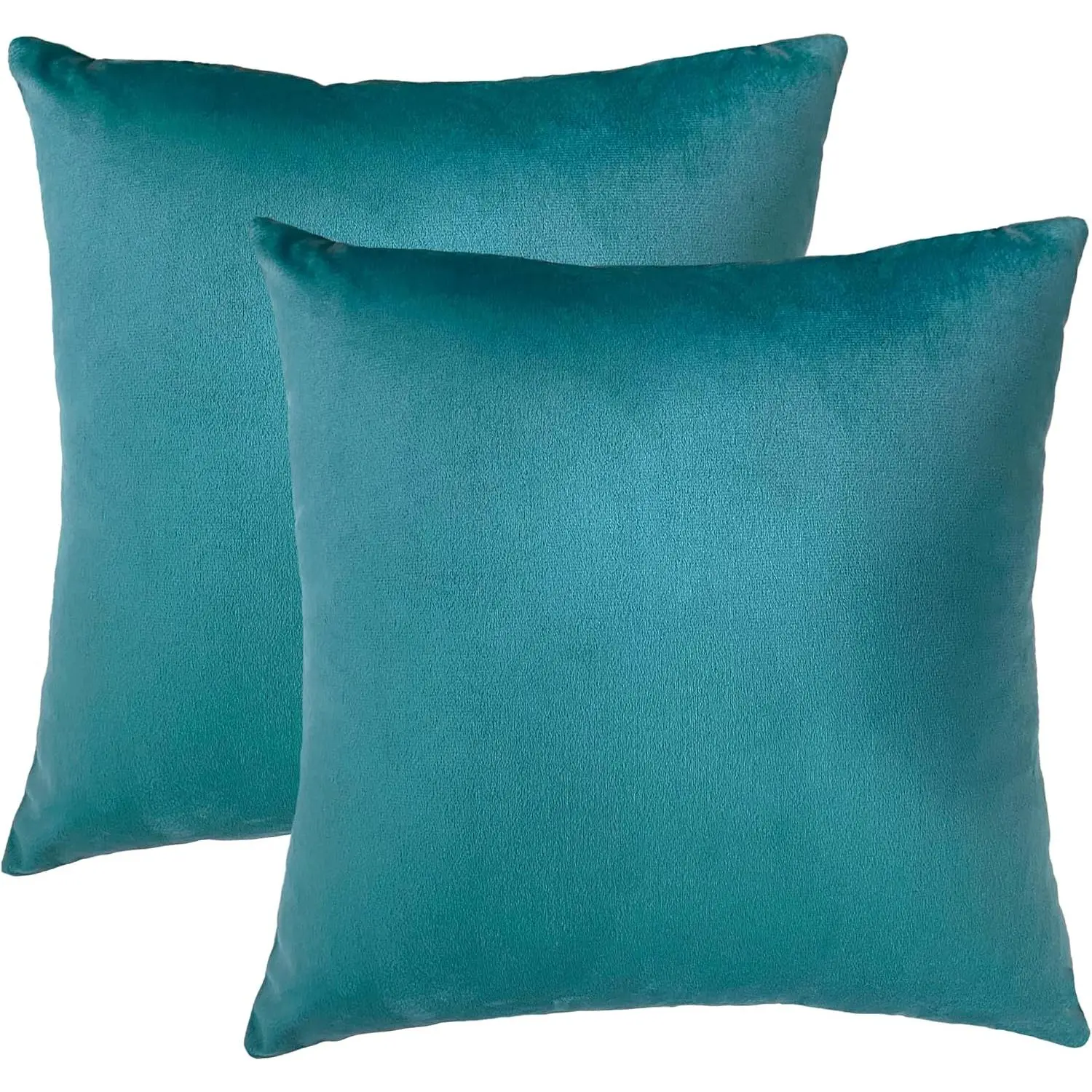 Pack of 2 Throw Pillow Covers 18x18 Inch  Soft Cozy Solid Decoration Gifts Pillow Covers Luxury Cushion Case for Sofa Couch Bedroom Living Room (Teal, 18 X 18)
