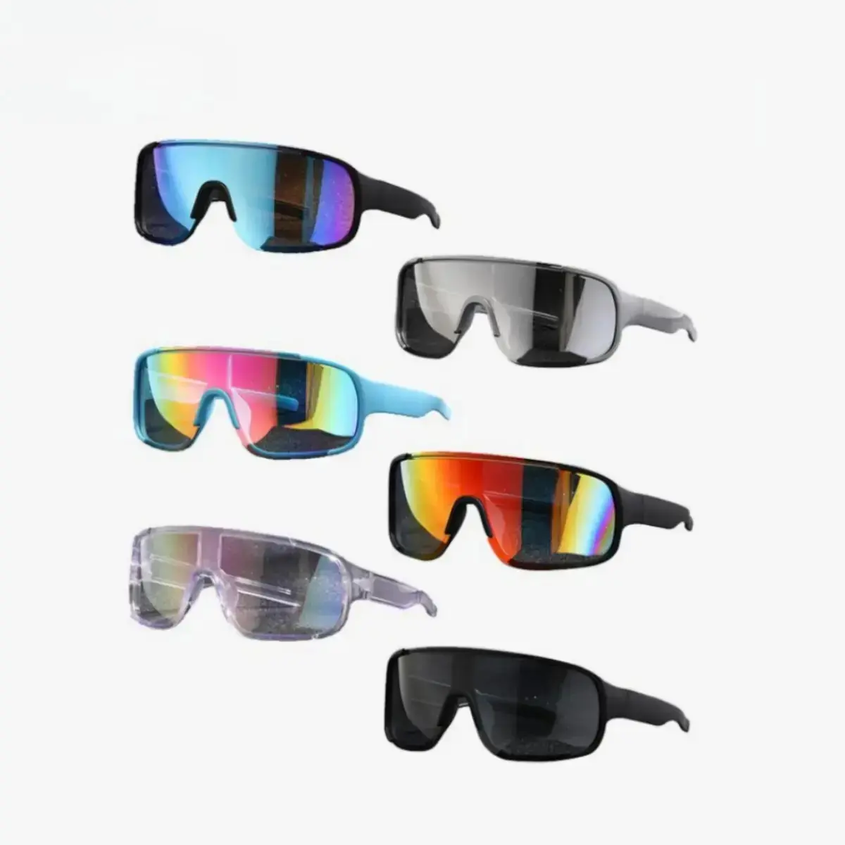 Unisex 6-Pack Sport Sunglasses - Lightweight, UV400 Protection, Fashion Eyewear for Cycling Enthusiasts, Hiking & Outdoor Activities, Outdoor Wear, Contemporary Men's Sunglasses, Hiking/Cycling, Lightweight Design, Uv Protection Lens, Eyes, One Size