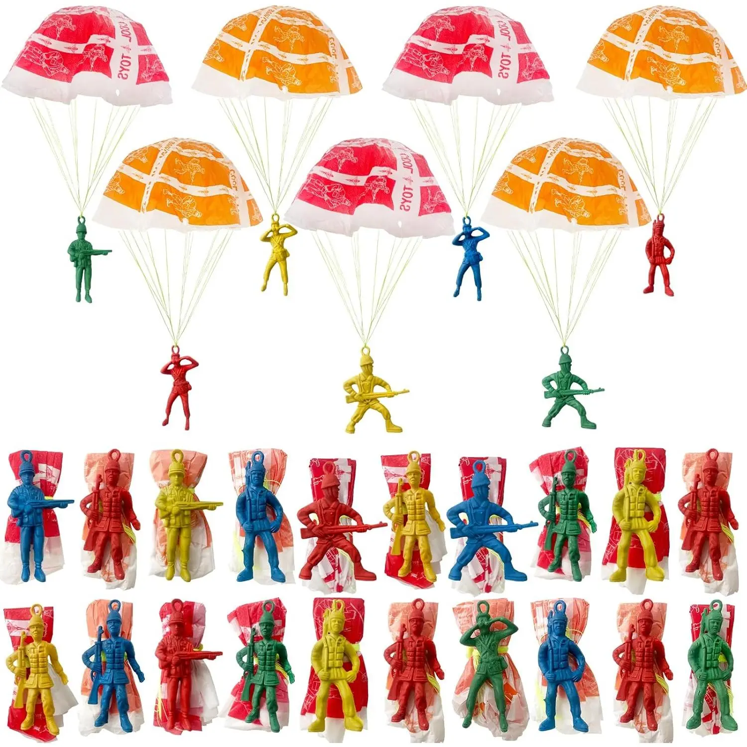 50 PCS Parachute Toy,Mini Paratroopers Army Parachute Flying Throwing Outside Toys,Tangle Free Throwing Toy Parachute for Toddlers,Party Favorsfidget toys