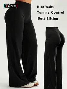 High-Waisted Flowy Wide-Leg Yoga Pants for Women, Tummy Control and Butt Lift, Ideal for Yoga, Fitness, Daily Commute, Streetwear, Casual Sportswear Pants