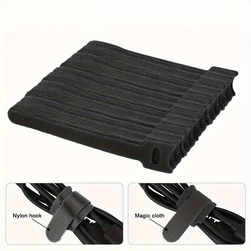 50pcs Reusable Cable Ties with Hook and Loop Fastening, Polyamide Self-Adhesive Cable Organizer Straps for Home Wire Cord Management
