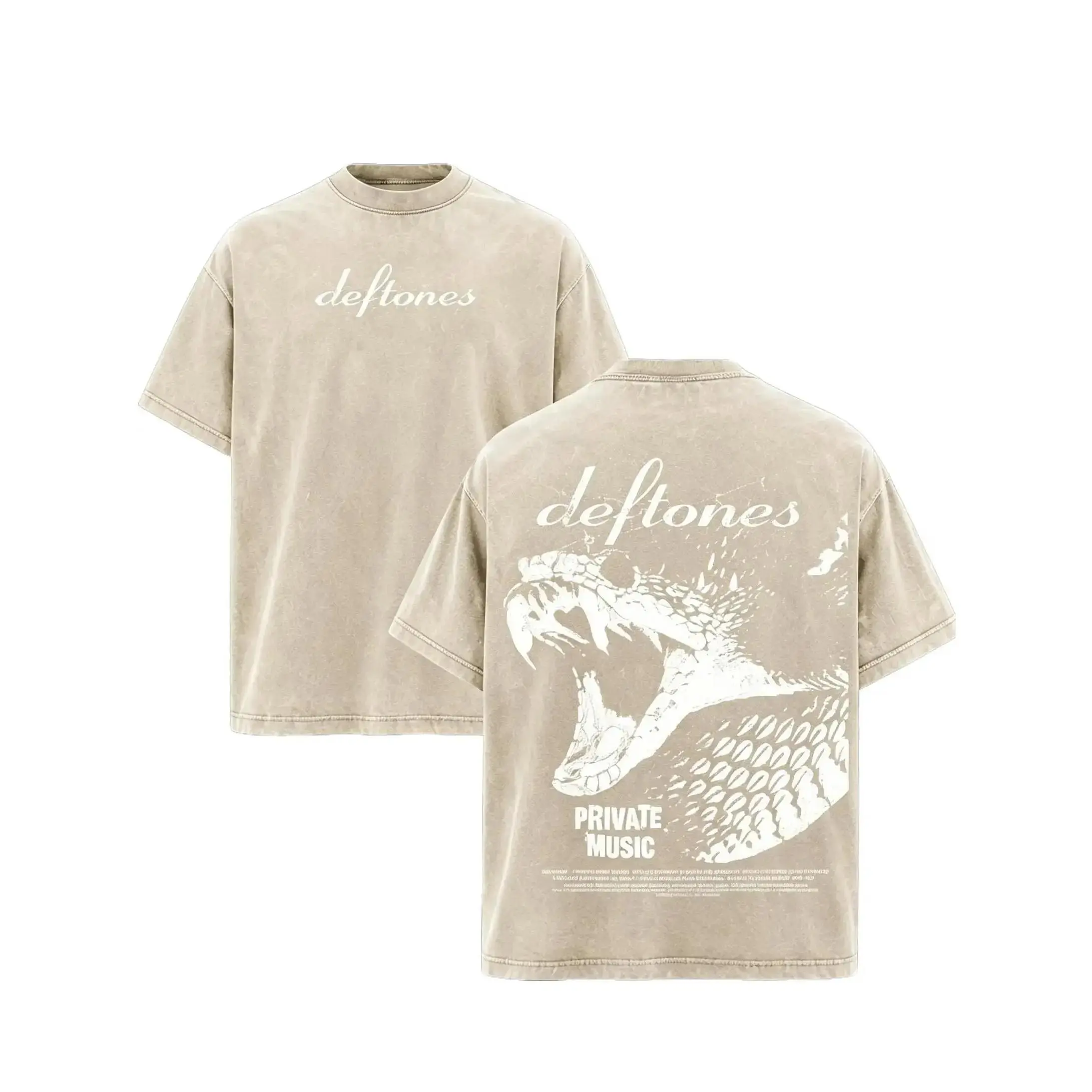 Deftones Vintage Washed  T Shirt Oversized Graphic Tee Retro Band Shirt Alternative Metal Streetwear Y2K Aesthetic Short Sleeve Unisex Top