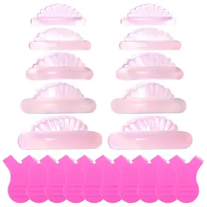 Eyelash Lifting Shields 15Pcs Korean Lash Lift Pads Reusable 5 Sizes Self-Adhesive Lash Perm Rods Shell Professional Lift Tools for Eyelash Perming Curling