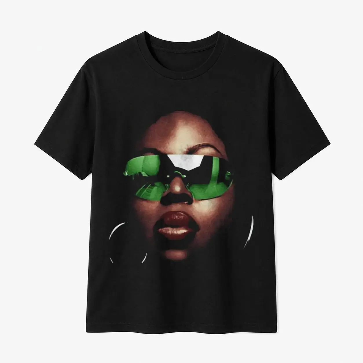 Men's 100% Cotton Sporty Sports Top - Angie Stone Face Classic Short-Sleeve Black T-Shirt, Available in All Sizes, Sporty Sports Tops