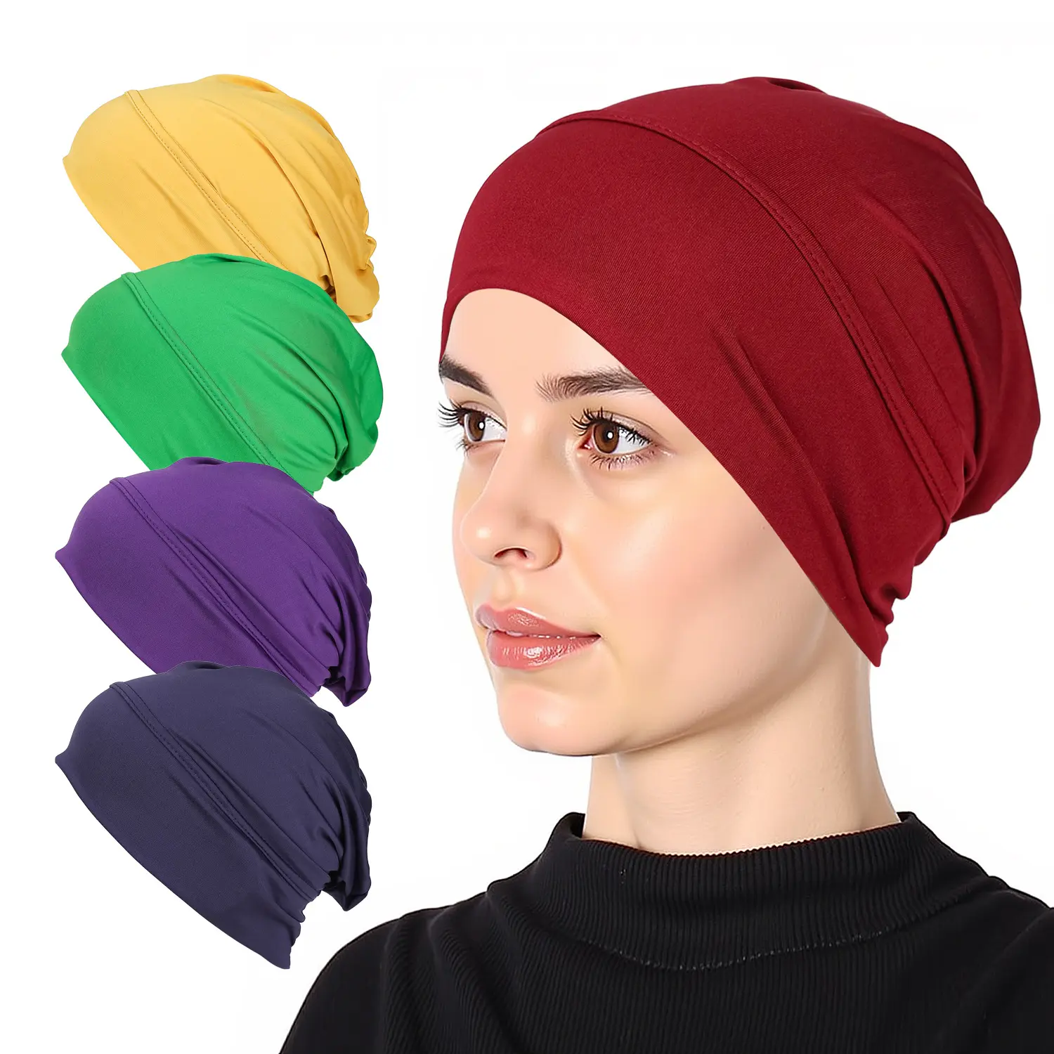 Women Sports Hijab, Soft Stretch Quick Dry Muslim Hijab Turban, Breathable Lightweight Headscarf for Workout Swimming