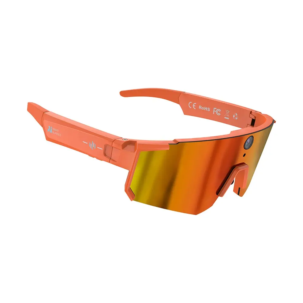 Sport AI Smart Glasses with POV Camera,Take Mirror Selfies Without Holding Your Phone,8MP Camera,  Video Shooting ,One Click Audio Recording, 290Mah Battery ,AI Real Time Translation,Music Playback, Bluetooth Calling