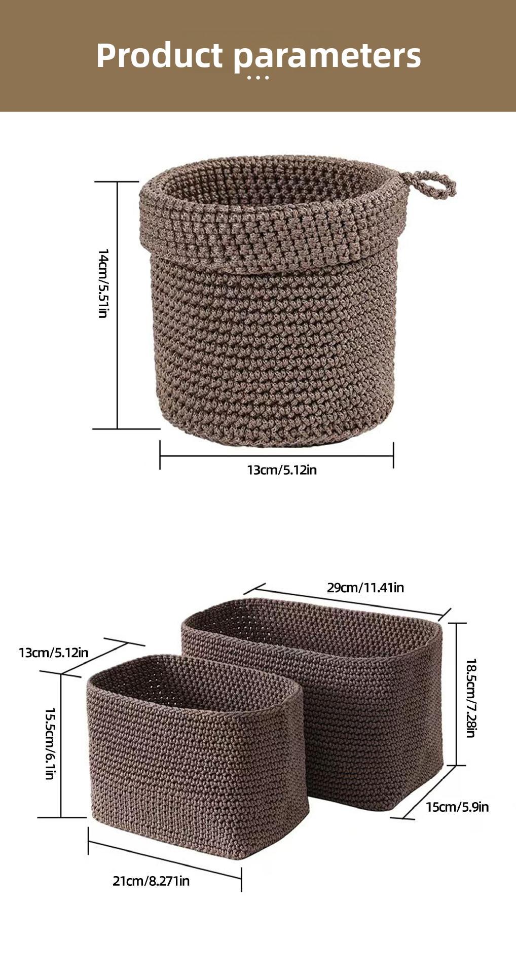 Bohemian wall hanging handmade storage basket, ice silk thread knitted fruit net bag