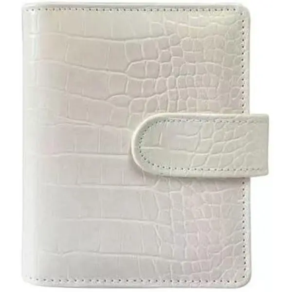 A7 Crocodile Budget Binder Cover - Mini Binder Wallet for  Saving, 6-Ring Planner Cover with  Snap Buckle, Beige