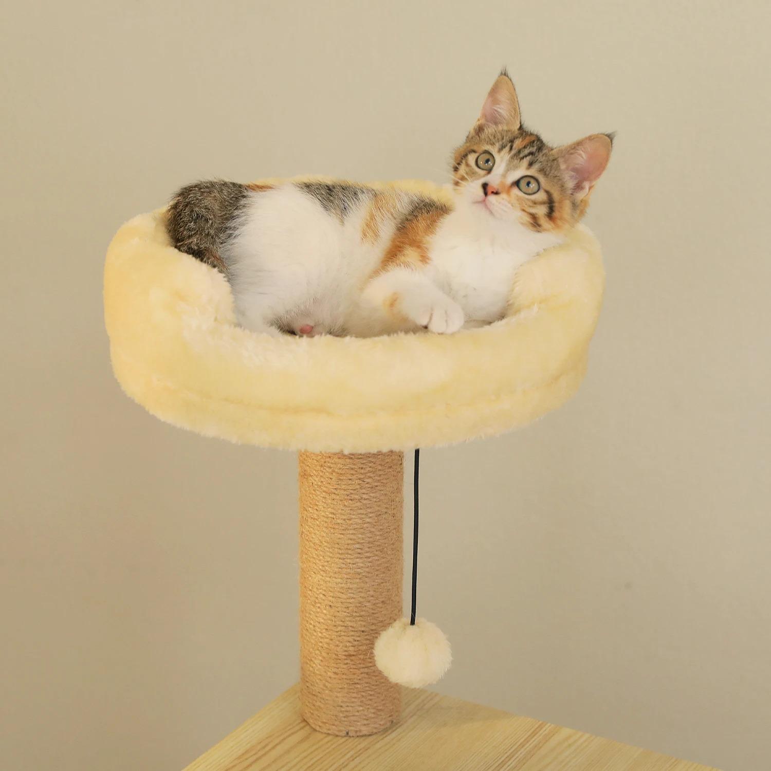 Cat Tree / Tower for Indoor , Cat Condo Cozy Plush House with Hang Ball, Pet Furniture with Scratching Posts cat tree