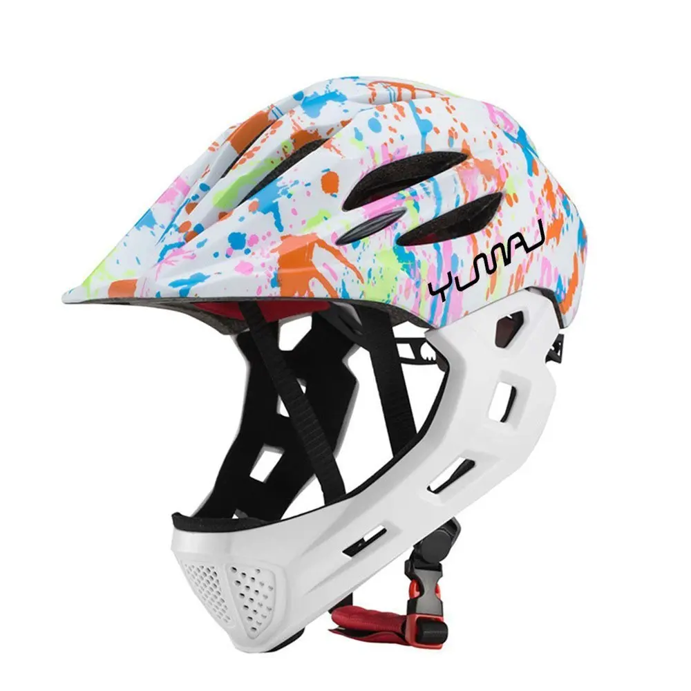 New Yumaj LED Full Face Mountain Bike Helmet, Safety Cover for Balance Bikes, Skateboards, Bmx, Durable Protective Gear, Sports Gear
