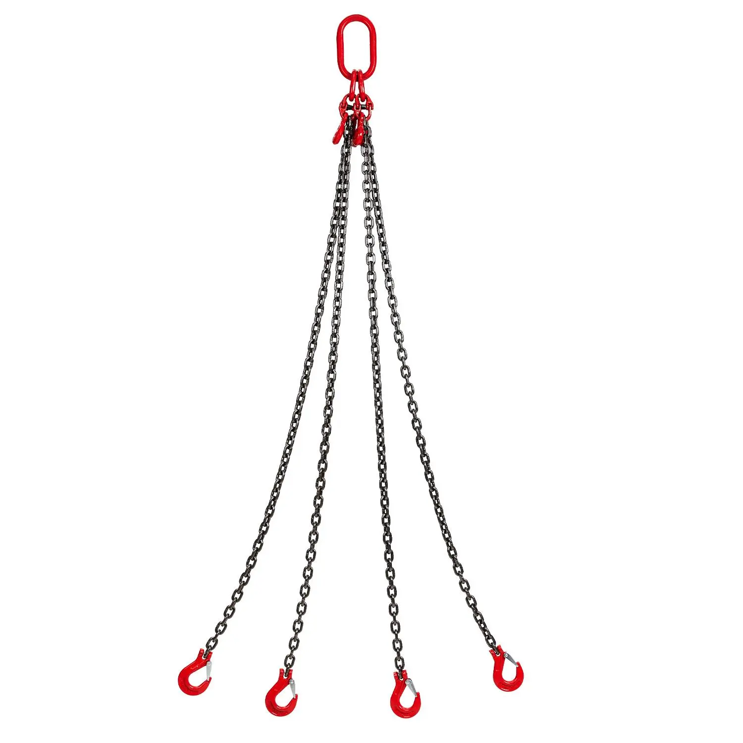 Garvee 4-Leg Alloy Steel Chain Sling for Lifting, Heavy Duty Lifting Chain with Grab Hooks & Length Adjusters, Available in 5/16" or 1/4" Chain Diameter, 5/10 Ft Length, Max 11,000 LBS Working Load, Ideal for Engine Hoist & Industrial Material Handling