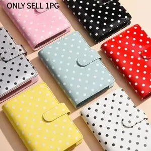A6 Polka Dot Binder Notebook, Macaron Custom Cash Budget Planner, Refillable 6 Ring Loose Leaf Journal, Financial Planning Expense Tracking Notebook for Personal Budget Management