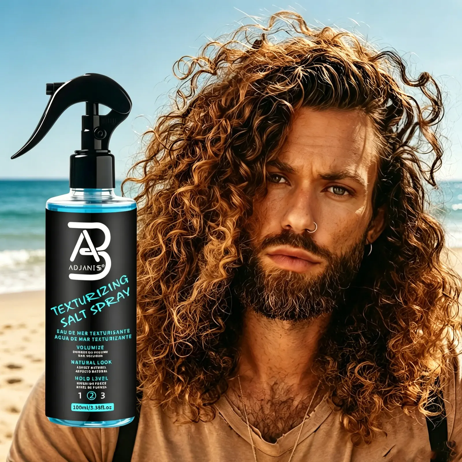 Sea Salt Texture Curl Setting Spray, Natural Matte Finish, Long-Lasting Hold, Volumizing and Textured, Volume Matte Finish, Suitable for Wet or Dry Hair, 100ML, Texturizing Spray