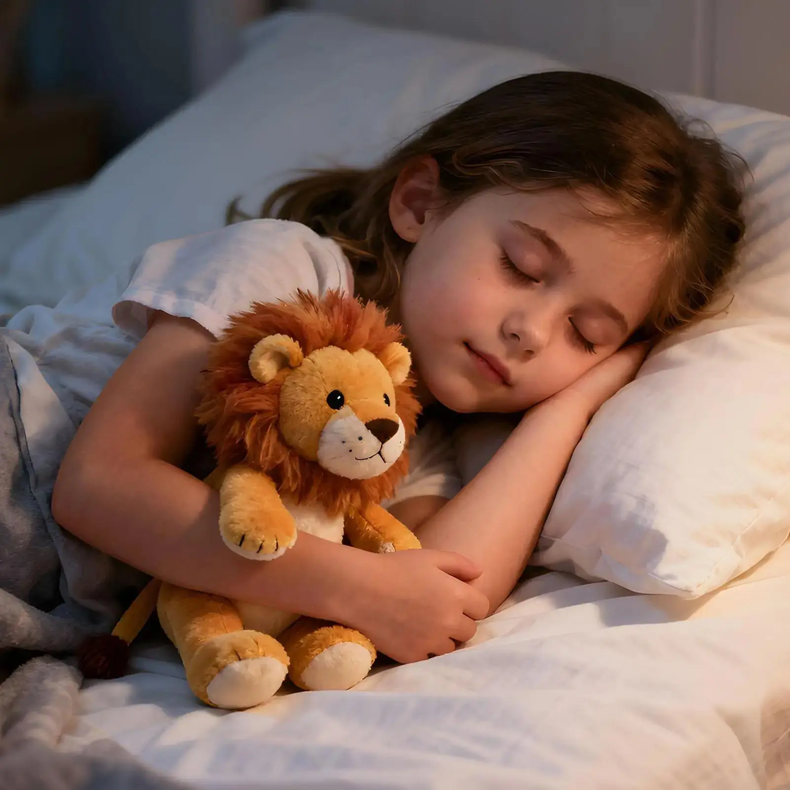 17cm Lion Plush Toy, Soft Stuffed Animal Throw Pillow for Bedroom Sofa Car and Holiday Decor