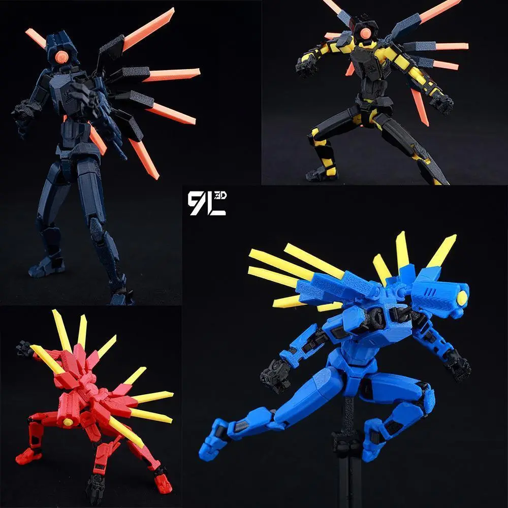 9L3D Printed V1 Series Anime & Manga Action Figure, Lucky13 Dummy13 Ultrakill Multi-Jointed Deformable Posing Model, 14cm (5.5 Inches) Multi-Color Toy Gift for Valentine's Day, Anime Collectibles