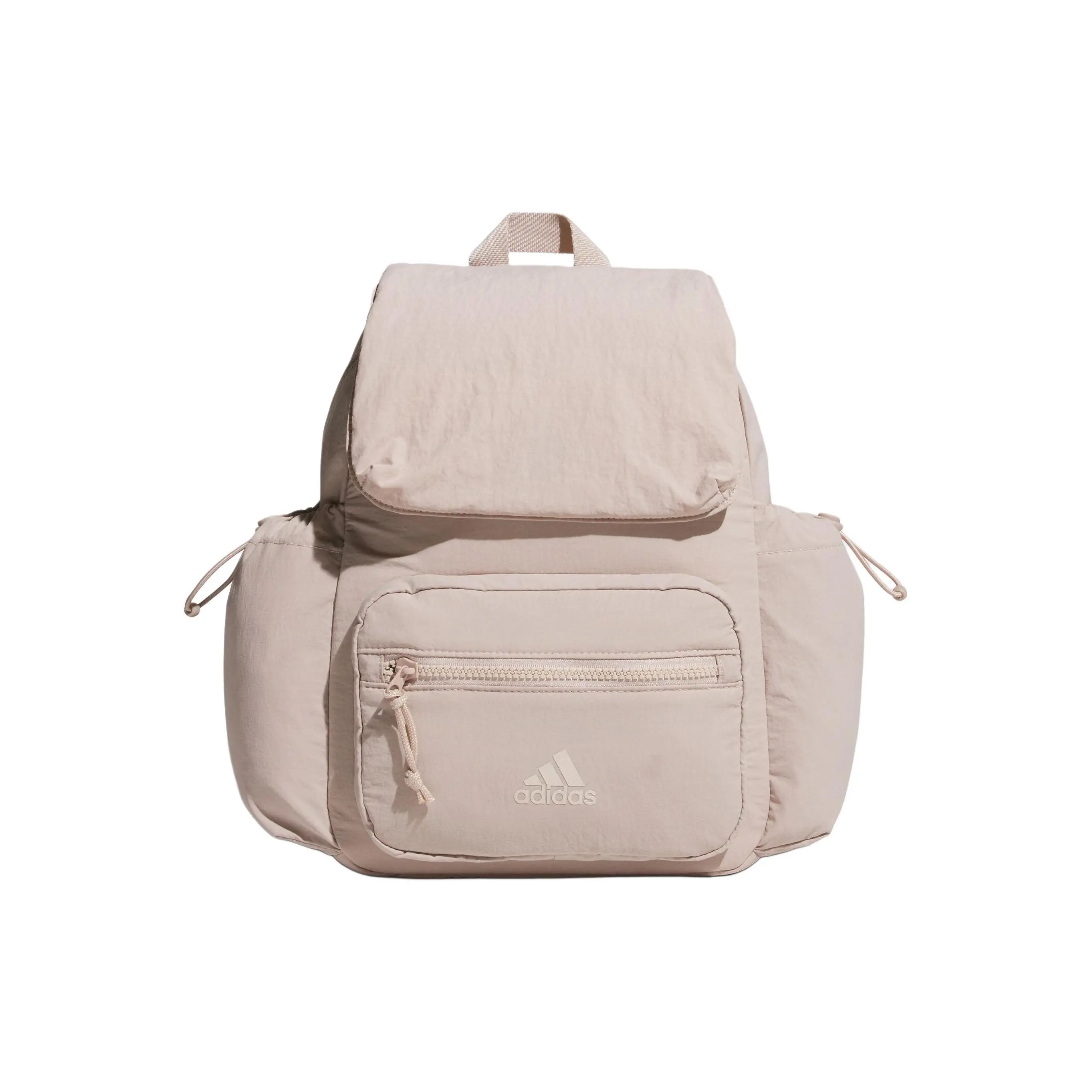 Adidas Flap Classic Casual Large-Capacity Nylon Backpack for Women in Miracle Gray-Brown