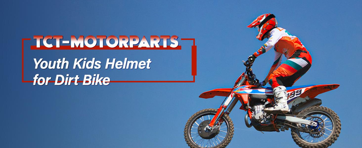 Youth Motorcycle Four Wheeler Riding Racing Helmets Motocross ATV Helmets Offroad Street Dirt Bike Go-Kart BMX MX Full Face Helmet Red Spider Samll Size